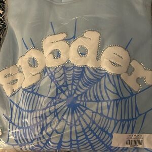 Blue and White spider Hoodie